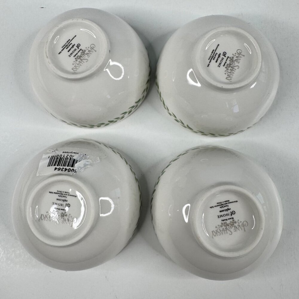 Jane Shasky Small 3 in Ceramic Bowls 4-Pc Set Vegetable Print Microwave Safe - Picture 12 of 16